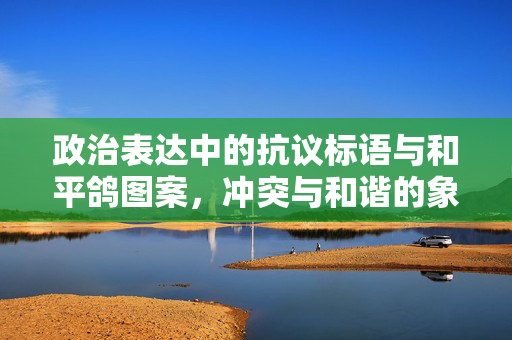 政治表达中的抗议标语与和平鸽图案，冲突与和谐的象征